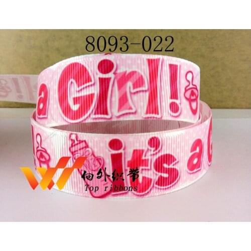 Free shipping it is a girl ribbon 7/8" 50 yards printed grosgrain ribbon 8093-022