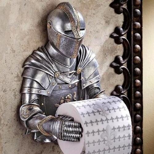 25x20cm Knight Roman Soldier Tissue Holder Style Sucker Wall Hanging Creative Kitchen Roll Paper Tissue Box Toilet Roll Stand