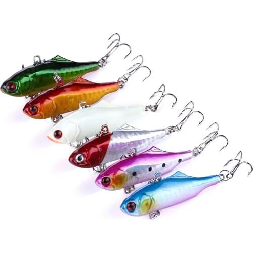 HENGJIA 6PCS Lifelike VIB Floating Fishing Lure 8cm 14g Pesca Hooks Fish Wobbler Tackle Crankbait Artificial Japan Hard Bait