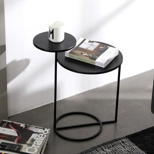 Modern Nordic Coffeetable Fashion Side Table Two Layers Coffee Table Metal Desk Home Furniture Modern Living Room Sofa Side