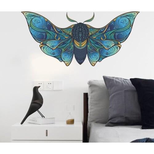 Creative Watercolor Moth 3D Wall Stickers Living Room Wall Decoration Aesthetic Mural Art Decals for Furniture Office Decor