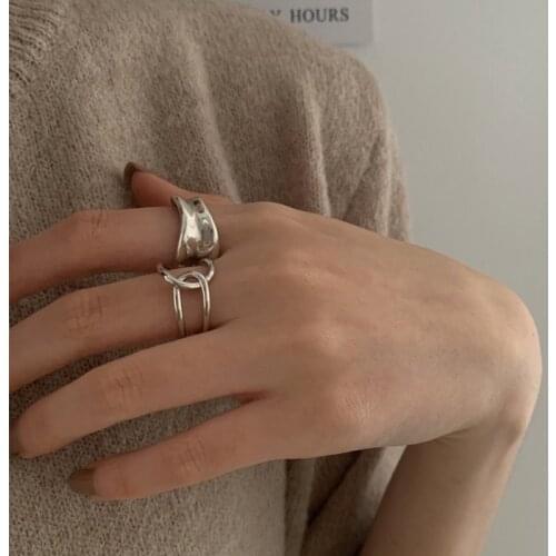 Fashion Simple Design anillos Vintage Silver Color Joint Cross Rings Sets for Women Jewelry Korean Version Joint Rings