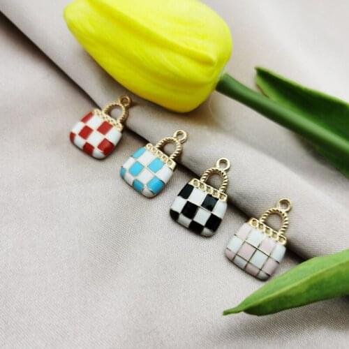 MuhNa 10PCS 13*21mm Enamel Charms Alloy fashion bag Necklace Pendant Bracelet Accessory Jewelry Making YZ554