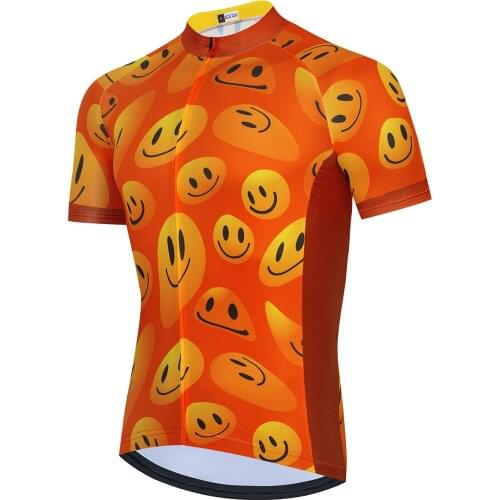 New Orange Summer Men Cycling jersey Cycling Bike Clothes Bicycle Pro Racing Triathlon Mtb jersey Wear Funny Clothing