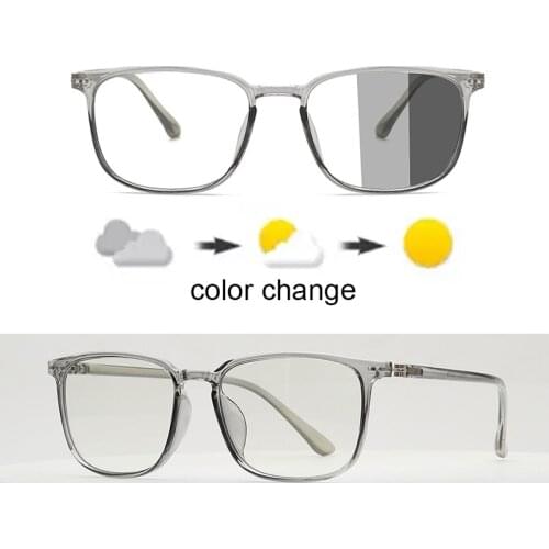 Blue Light Blocking Glasses Square Nerd Eyeglasses Frame Anti Blue Ray Computer Game Photochromic UV400 Outdoor SunGlasses