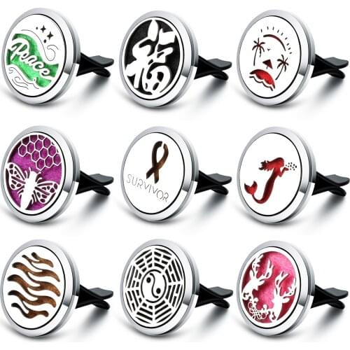 New Variety Style Blessing Car Air Freshener Aromatherapy Locket Stainless Steel Essential Oil Diffuser Perfume Pendant Jewelry