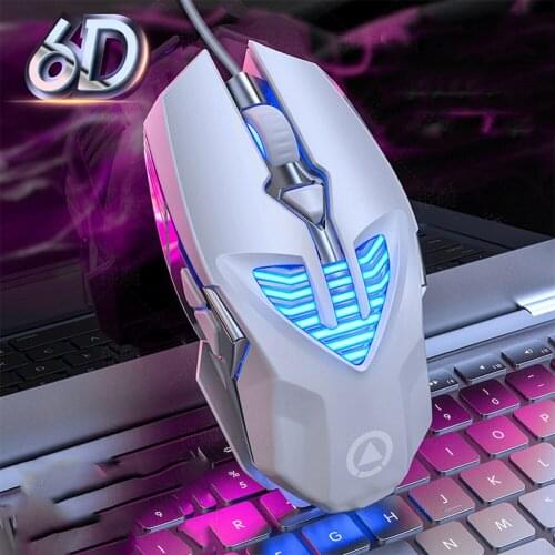 6D Wired Gaming Electronic Mouse RGB Light 7 Buttons Luminous USB Wired Optical Mice PC Computer E-sport 3200DPI Laptop Mouse