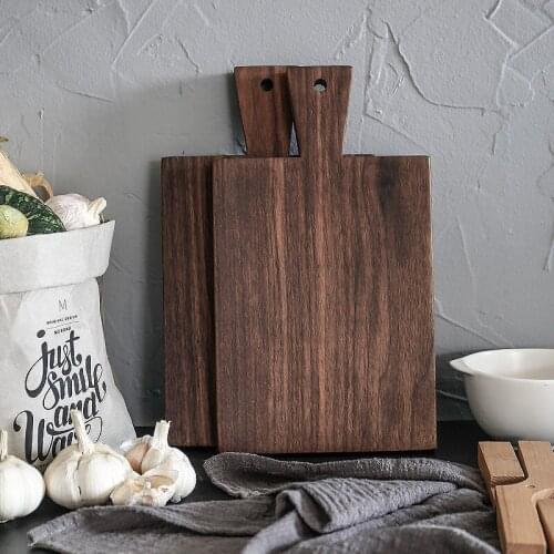 Black walnut chopping board breadboard solid wood pizza steak plate fruit plate whole wood without stitching