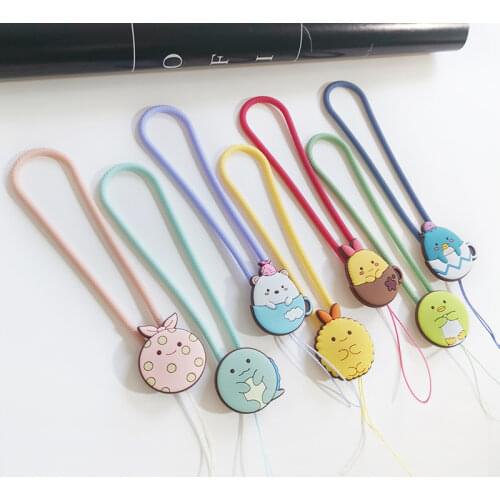 Phone Lanyard Wrist Strap Silica Cartoon Egg Short Rope for iphone huawei redmi xiaomi Samsung Camera GoPro String Holder