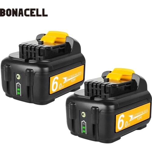12V 6.0Ah DCB120 Battery Replacement - Compatible with Dewalt 12V Lithium Ion Max Power Tools DCB120 DCB121 DCB127