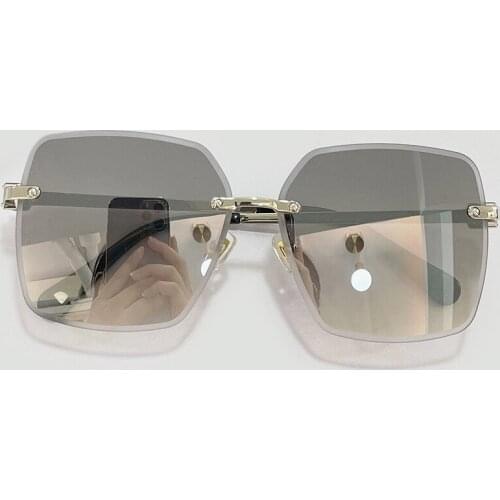 Black Rimless Oversized Sunglasses Women Big Colorful Sun Glasses Female Mirror Oculos Unisex Gradient Shades