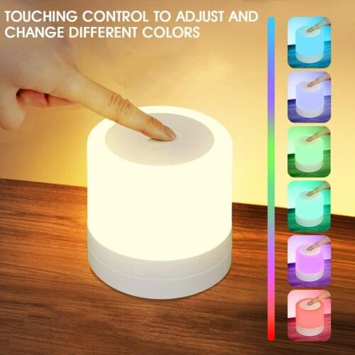 USB Rechargeable LED Night Light Touch Sensor Control Remote Control Desktop Lamp for Bedroom Living Room Closet Home Decoration