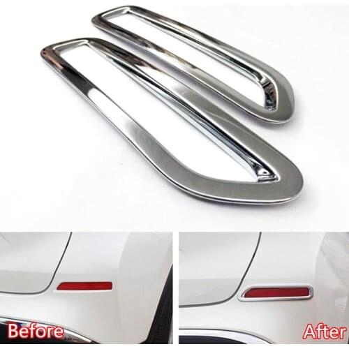 YAQUICKA 2Pcs/set Chrome ABS Car Exterior Rear Fog Light Lamp Frame Trim Sticker Styling For Nissan Murano 2015 Car-covers