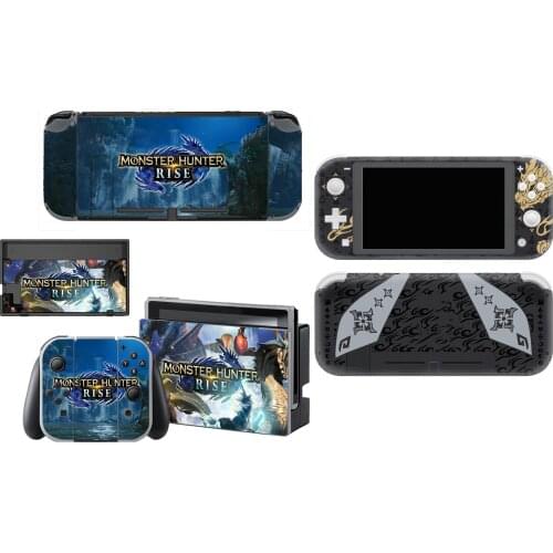 Game Skin Protector Cover Dock Charger Protective Film Sticker for Monster Hunter RISE Nintendo Switch Lite Console NS Joy-con