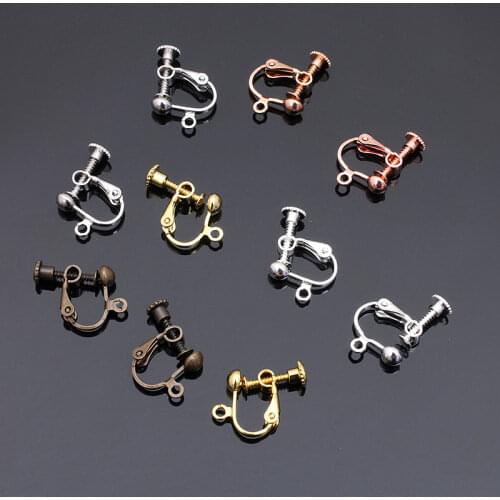 20pcs/lot Rose Gold Silver Color Copper 4mm Earring Hooks Clasps Settings Earrings Clip for DIY Earrings Jewelry Making Findings
