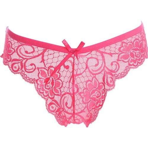 1@# Hot Sale Amazing Women Lingerie G String Lace Underwear Femal Sexy T-back Thong Sheer Panties Style Transparent Knickers