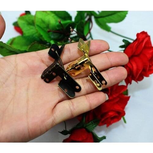 Antique Triangle Lid Support Hinges Stay For Box Display Furniture Cabinet Door Kitchen Cupboard Hinges Lid Stays,22*28mm,40Pcs