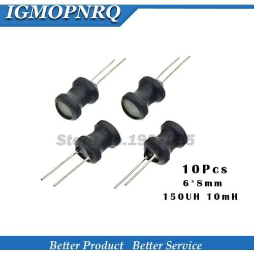 10Pcs I-shaped Coils Unshielded Wirewound DIP power Inductor 0608 (6*8mm)150uH 220uH 330uH 470uH 1mH 2.2mH 3.3mH 4.7mH 10mH