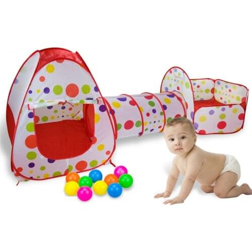 3 In 1 Play Tent Baby Toys Ocean Ball Pool for Children Kids Foldable Kids Play Tent Play Tunnel Outdoor House Play House