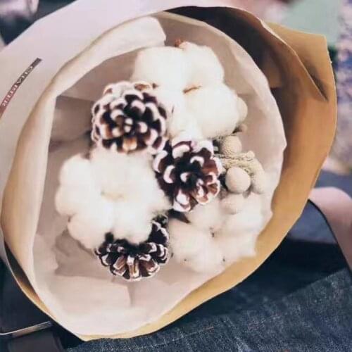 10 Pieces White Cotton Head 5cm Natural Kapok Head Dried Flower Decor Fo Wedding Home Supplies DIY Artificial Flower Wreaths