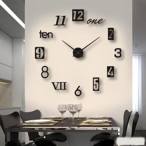 Large DIY Wall Clock Modern Design Creative European Living Room Stylish Pocket Watch Art Clocks Home Decor Wall Watch Acrylic