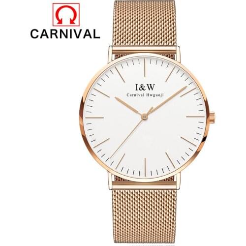2017 Brand Luxury CARNIVAL Mens Watch 50m Waterproof Ultra Thin Clock Male Casual Quartz Watches Men Wrist Sport Watch relogio