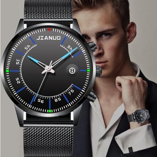 Relogio Masculino Fashion Mens Watch Sport Men Watches Luxury Calendar Steel Mesh Band Wristwatch Geneva Clock Reloj Hombre