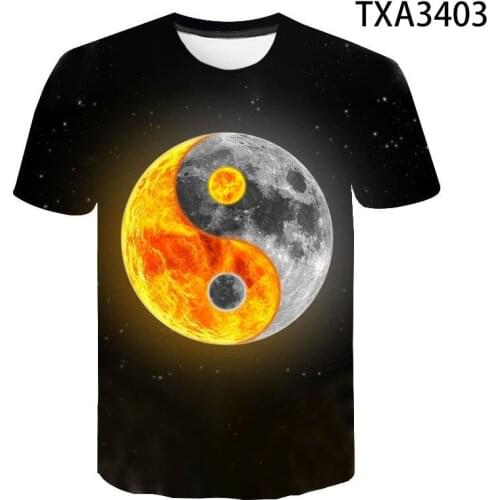 3D Printed T-shirts Yin And Yang Short Sleeve Boy Girl Kids Fashion Men Women Children Casual Short Sleeve Summer Cool Tops Tee