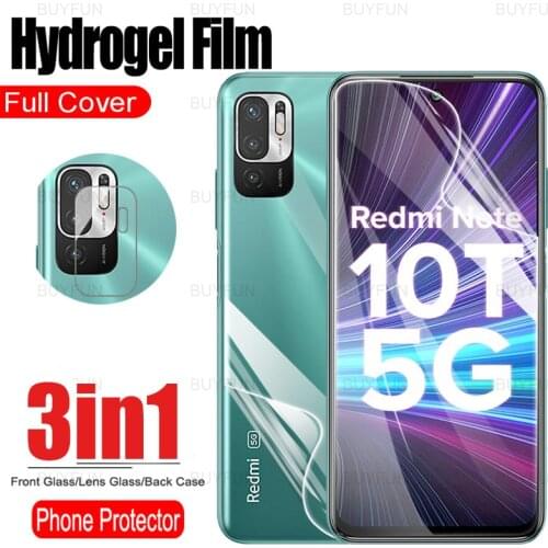 3 in 1 Hydrogel Film For Xiaomi Redmi Note 10T 5G HD Full Screen Protector For redmi redmy note 10 5G 10 pro max 10s Camera Film