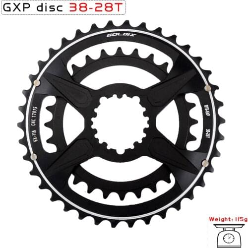 GXP mountain bike crankset bicycle sprocket 38T/28T aluminum alloy CNC machining double-layer disc
