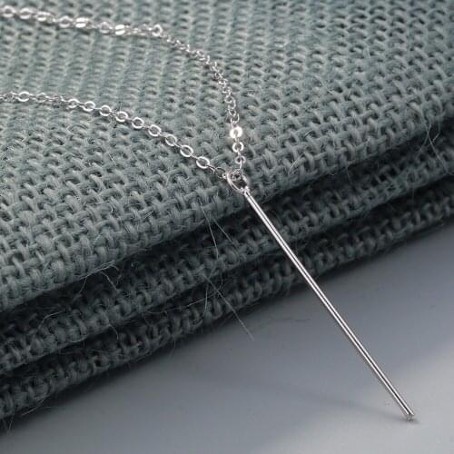 Kinitial Long Bar Necklace Lariat Bar Necklaces & Pendants For women wedding Couple Lovers Gift Geometric Charm Choker Jewelry