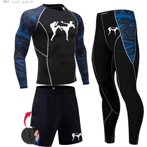 Men Thermal Set Compression Underwear Winter Fitness 3 piece Tracksuit Warm Sweat Suit first layer rash guard Jogging suit 4xl