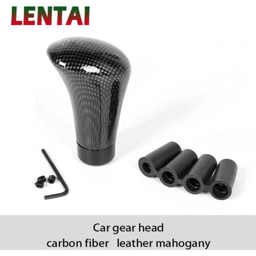 LENTAI For Opel astra h j g insignia vectra c corsa d Mitsubishi asx lancer NEW 1PC Carbon Fiber Car Gear Knob Shift Lever Cover