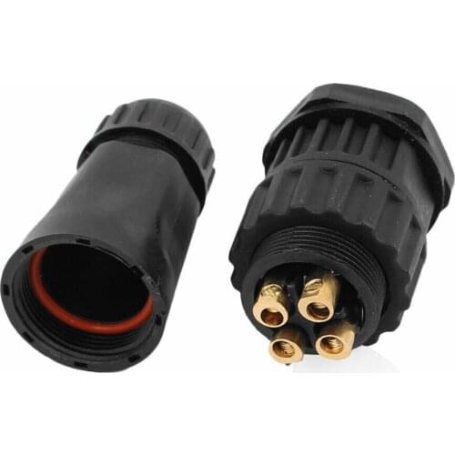 M22 4P Male to Female Waterproof Electrical Cable Connector Panel Mount