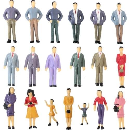1:25 Scale Model People Miniature ABS Painted Plastic Figure Landscape Sand Table Layout Architectural for Diorama