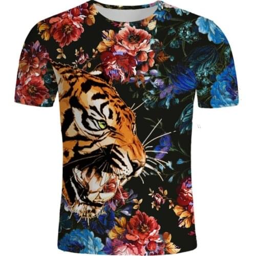 Fashion Men/Women Couples T-shirt 3d Print Dreamy Tiger Design Summer T Shirt Animal Tops Tees XS-5XL