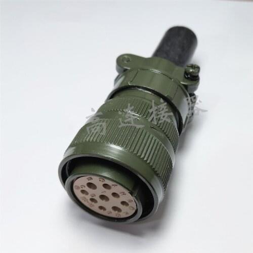 MS3108B 20-18S Aviation Plug Connector Jack Military Servo Motor Cable Power Connecting Socket Elbow Connection 9Pin Army Green