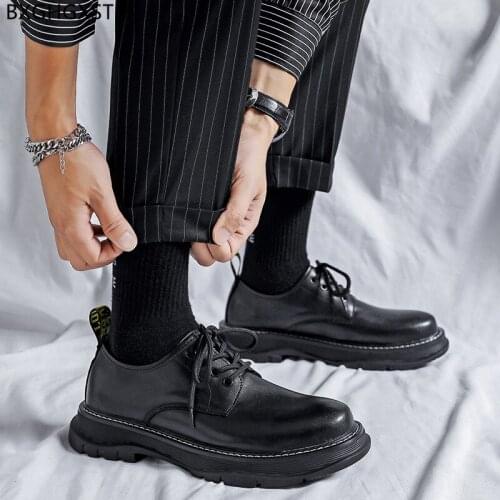 Black Casual Business Shoes Men Fashion Men Shoes Leather From Italy Luxury Brand Party Shoes for Men 2021 Zapatos Hombre Sapato