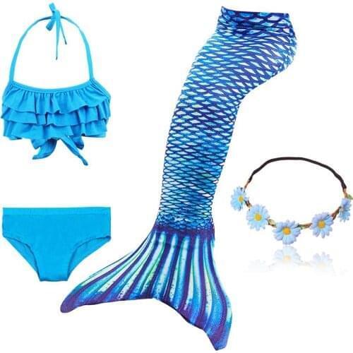 New Halloween Girls Costume Set Anime Swimsuit Children Mermaid Tails for Swimming Party Cosplay Costume Swimwear for Hot Spring