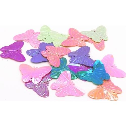 22*30mm 30pcs Butterfly Loose sequins Mixed color Paillettes Sewing Wedding Craft,Women Kids DIY Garment Lentejuelas Accessory