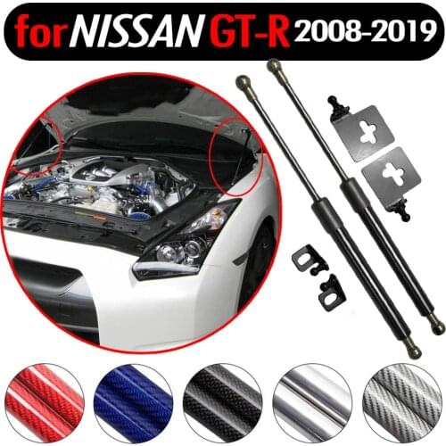 Bonnet Hood Lift Supports Shock Gas Struts Charged For NISSAN GTR For Nissan GT-R R35 Skyline Coupe 2008-2019 Carbon Fiber