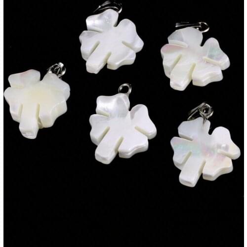 Natural white shell leaf shape Pendant Exquisite charms for Jewelry Making DIY earring Necklaces Accessories size 17*26mm