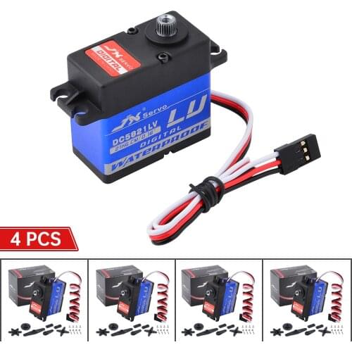 4pcs JX DC5821LV 21.8KG Full Waterproof Digital High Quality Servo For RC Car Crawler TRX4 Baja Boat Robot Arm