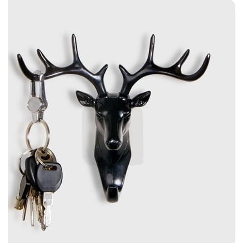 Antler Hook Deer Head Key Holder Hanger Living Room Wall Decorative Ornament