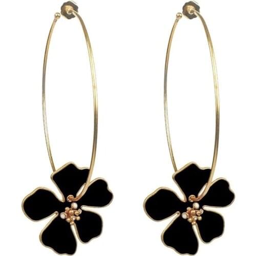 New Design Women Fashion Sweet Exaggeration Flower Heart Dangle Earrings Ear Eendants 1Pair Valentines Gift Delicate