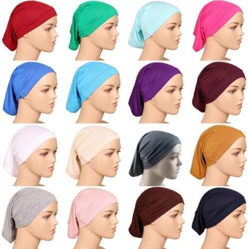 Women Under Scarf Hijab Tube Bonnet Bone Chemo Hat Cotton Head Cover Inner Caps Muslim Inner Hijabs Cap Underscarf Turban