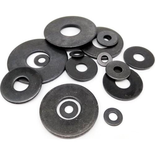 2/50pcs M3 M4 M5 M6 M8 M10 M12 M14 M16 Black Grade 8.8 Steel Large Size Oversize Big Wider Flat Washer Plain Gasket High Quality
