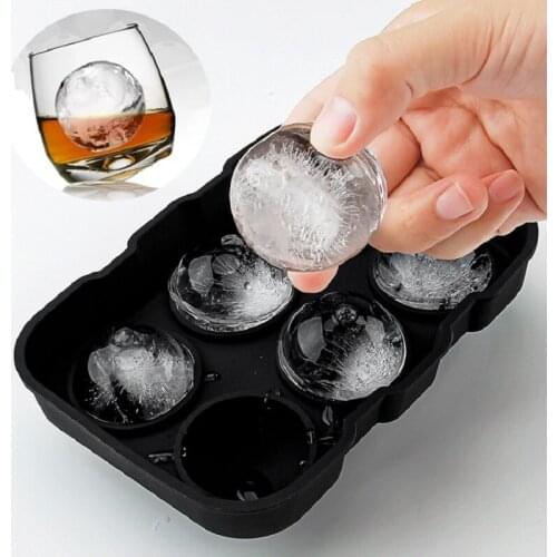 Silicone Ice Cube Maker Large Size Ice Ball Mold 6 Cell Ice Cube Trays Easy-Release Ice Cube Molds Ice Ball Maker For Party Bar