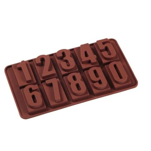 Silicone Numbers Chocolate Mold Cookies Cold 3D Digital Shape Fondant Cake Baking Jelly Candy Pastry DIY Decorating Tools
