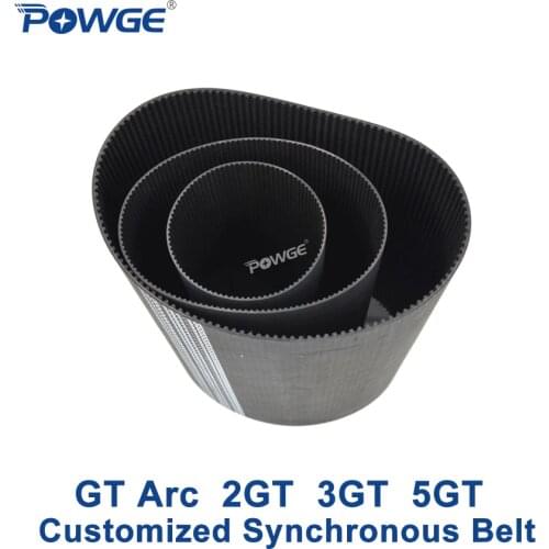 POWGE Arc GT 2GT 3GT 5GT Synchronous pulley pitch 2mm 3mm 5mm Customizied production all kinds of 2GT 3GT 5GT GT2 Timing Belt